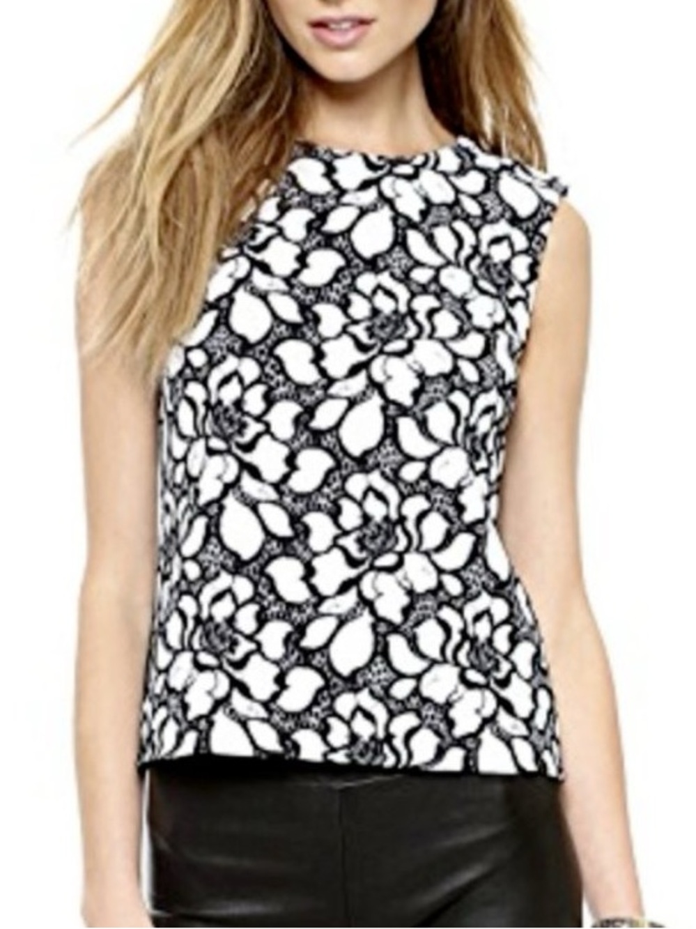 Diane Von Furstenberg the "Betty" Floral Lace Tank Top Size 8